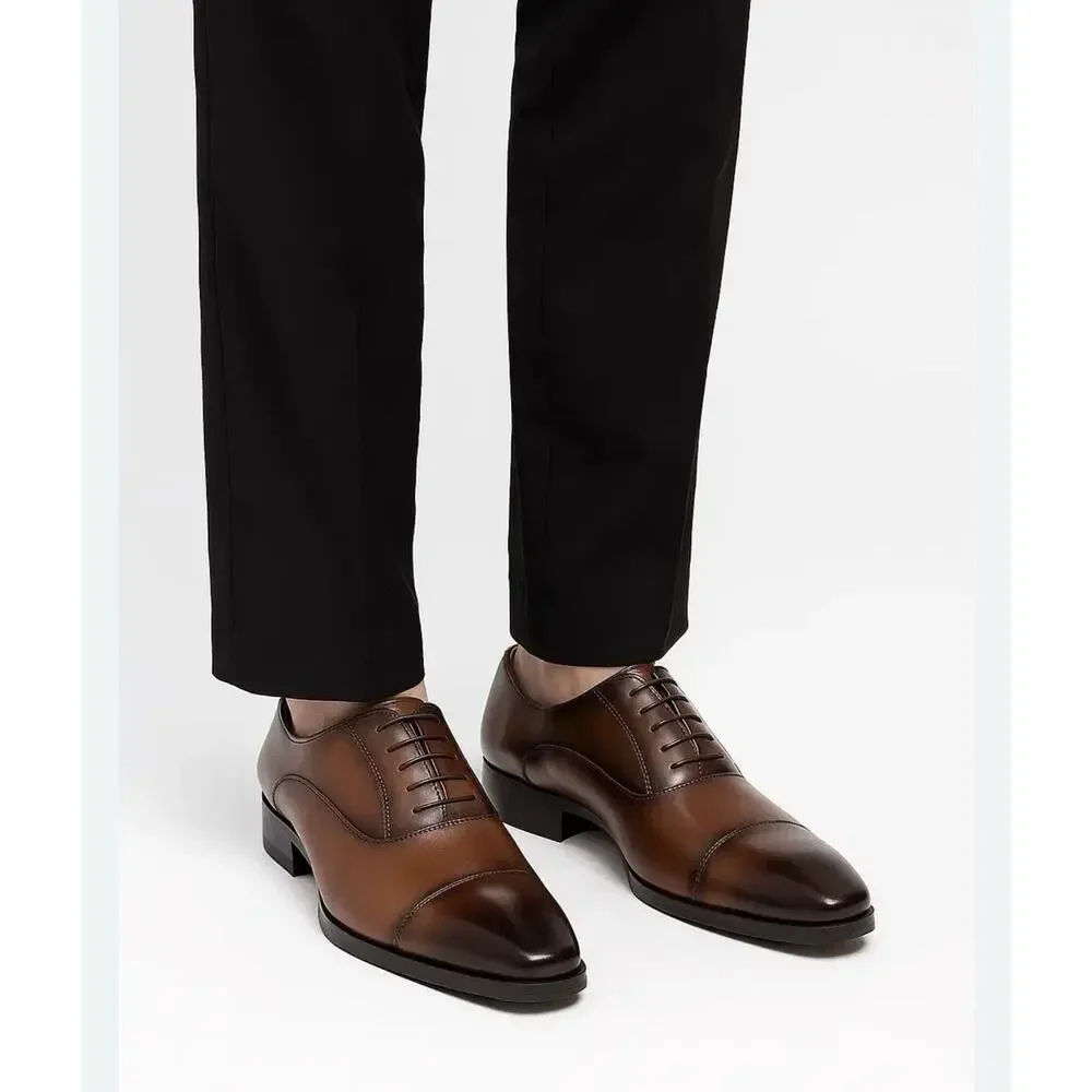 To Boot New York Adam Derrick Brown Leather Cap Toe Oxford Dress Shoes 8